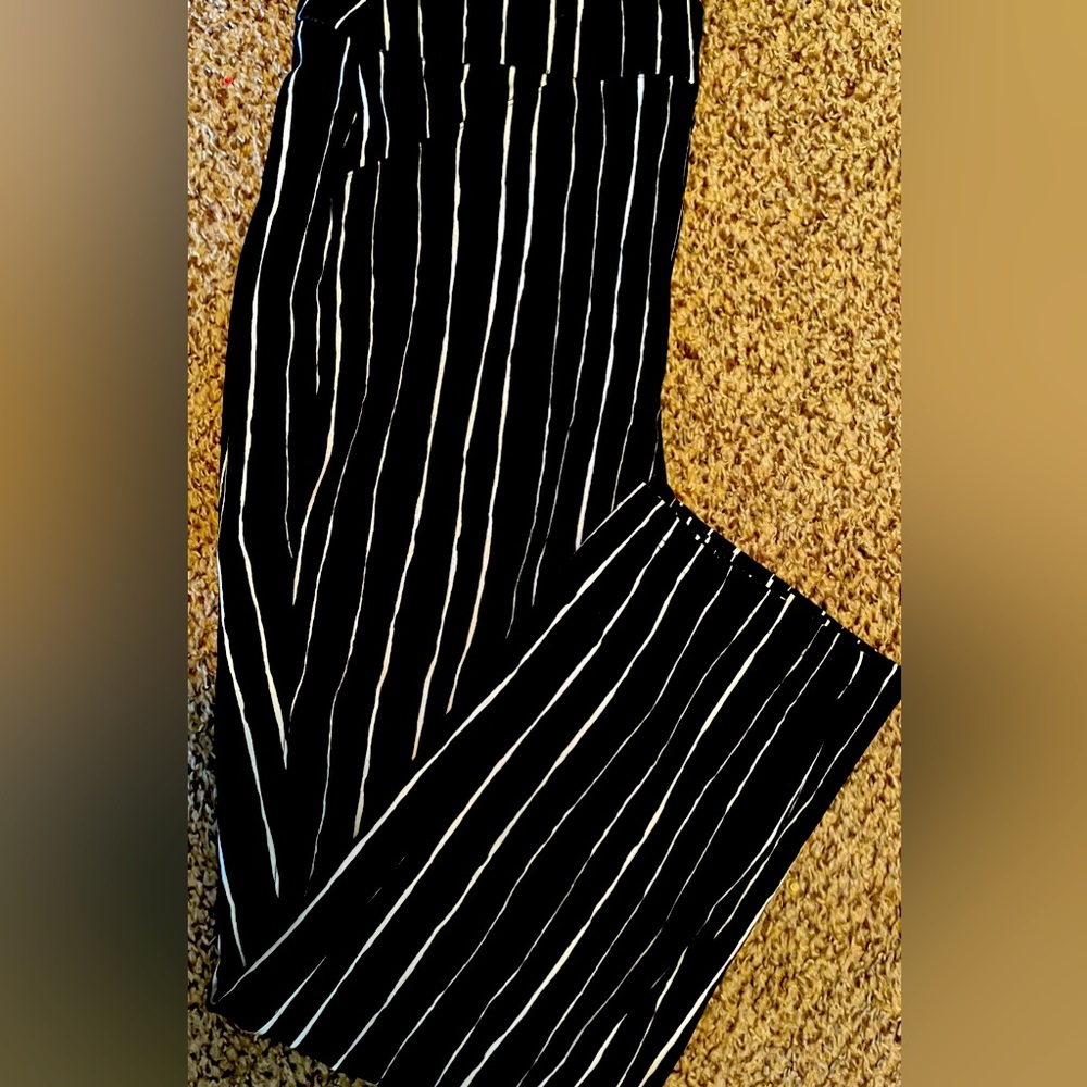 Black striped Chico’s pants/leggings